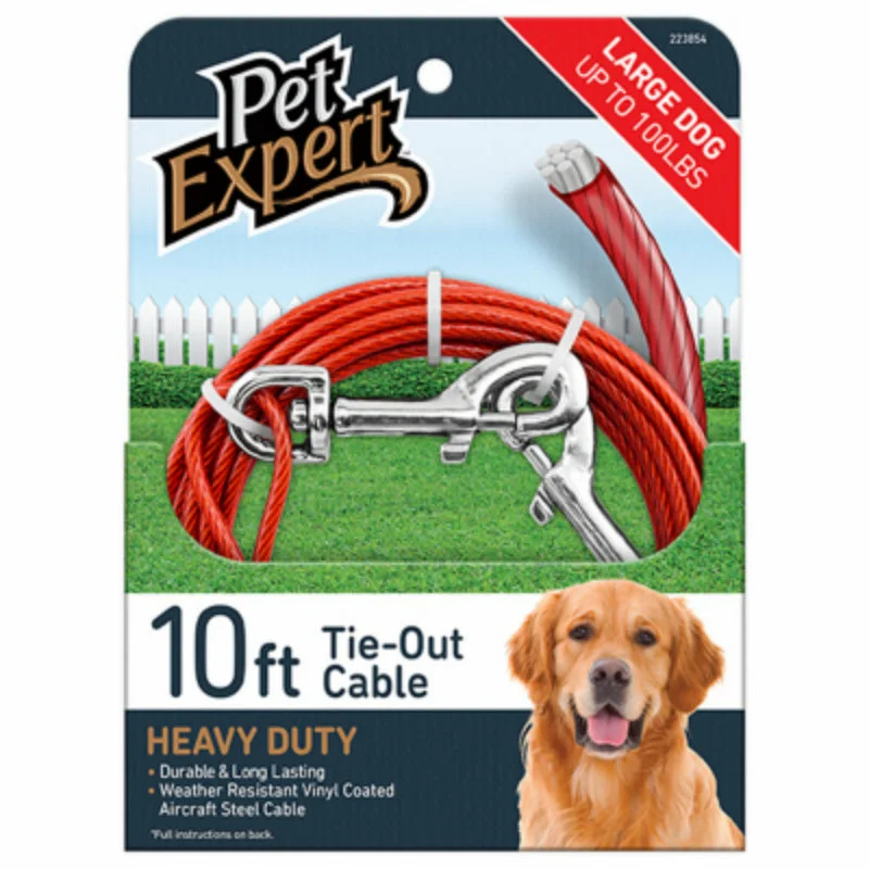 Non-slip pet paw socks-Pet Expert® PE223854 Heavy Weight Steel Aircraft Cable Dog Tie Out, 10'