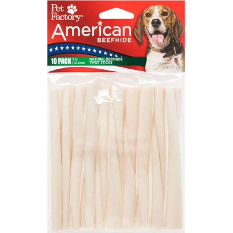 Padded pet walking harness-Pet Factory American Beefhide Twist Sticks Value Pack