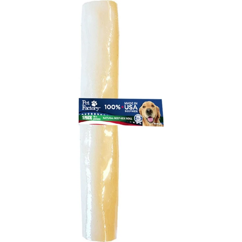 Crinkle catnip play toy-PET FACTORY USA BEEFHIDE ROLL (8 inch, 2 pack)