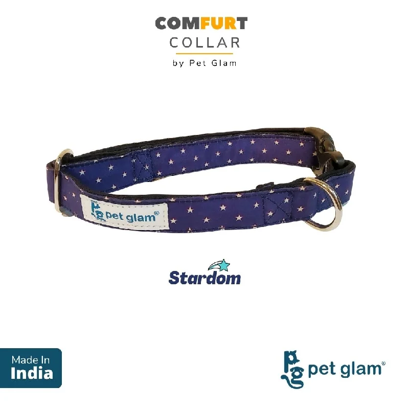 Glow-in-dark pet collar-Pet Glam Dog Collar Stardom -Comfortable Padded Lining-for Medium-Large Dogs-Durable Hardware-Fits-Beagles, Labs, Indies, Gold Retrievers, Huskies