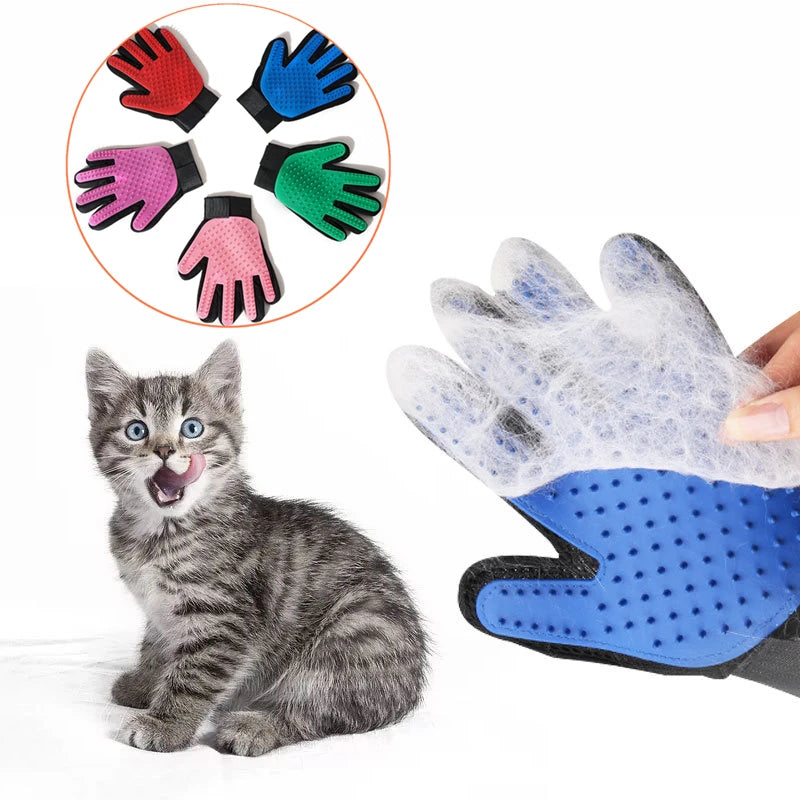 Fluttering cat wand toy-Cat Hair Deshedding Brush Gloves