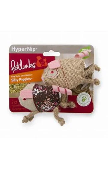 Secure dog car harness-Petlinks HyperNip Silly Piggies: 2 count