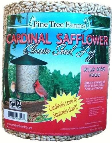 Foraging rabbit play mat-Pine Tree Farms Cardinal Safflower Classic Seed Log- 62 oz