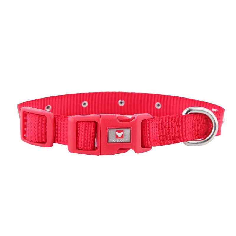 Mesh-sided pet buggy-Posh Tail Deep Red Nylon Dog Collar