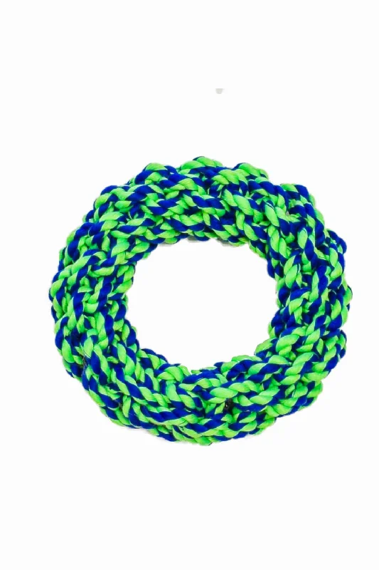 Reinforced dog walking lead-Rugged Rope 7 inch Ring Dog Toy, Tough 100% Cotton