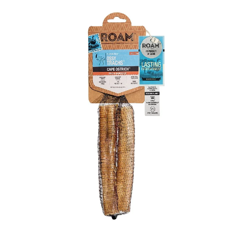 Elastic rabbit walking leash-Roam Dog Treats Ossy Trachs, 2pk, 6-7"