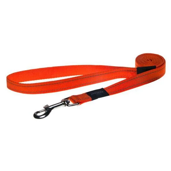 Herbal dog ear solution-ROGZ UTILITY REFLECTIVE STITCHING LEAD - L-ORANGE