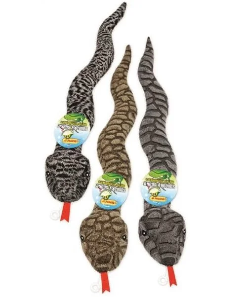 Terrycloth pet drying towel-Ruffin' It 16290 Squeaky Plush Snake Dog Toys, Assorted