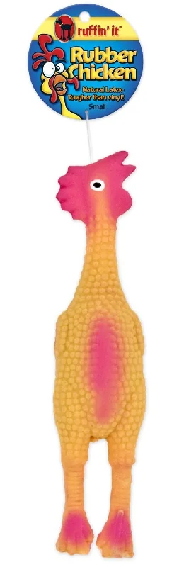 Padded bunny travel sling-Ruffin' It 80528-2 Rubber Chicken Pet Toy, Small