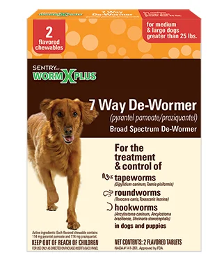 Textured pet rest mat-SENTRY HC WORM X PLUS 7 Way De-Wormer for Medium & Large Dogs