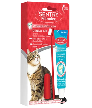 Dual-sided pet brush-SENTRY Petrodex Dental Care Kit For Cats