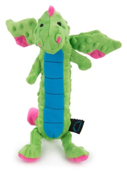 Bluetooth pet locator tag-Skinny Green Dragon Dog Toy, Large