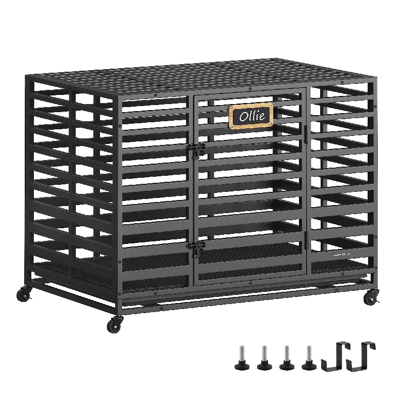 Tall pet boundary fence-Heavy-Duty Dog Crate, XL Dog Cage for Large Dogs, Expandable Dog Kennel for High Anxiety Dogs