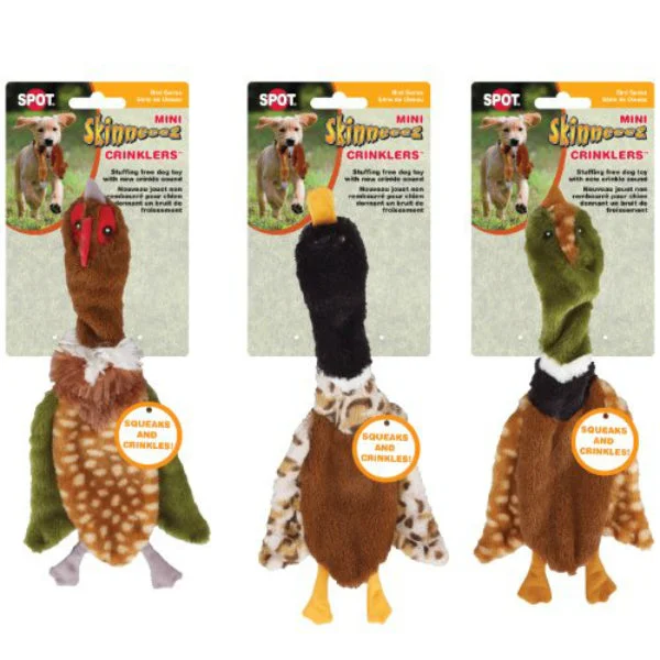 Heavy-duty pet anchor cable-Spot® 4309 Skinneeez Crinklers Bird Dog Toy, Assorted, 14", 1-Qty