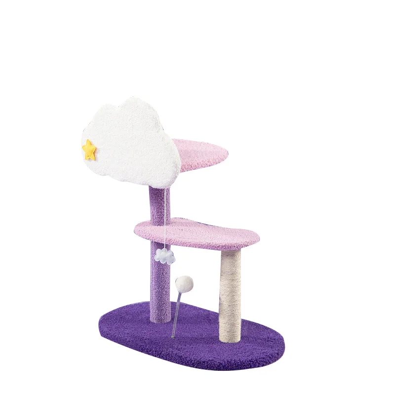 Hanging bird seed tray-Star moon and cloud purple cat tree