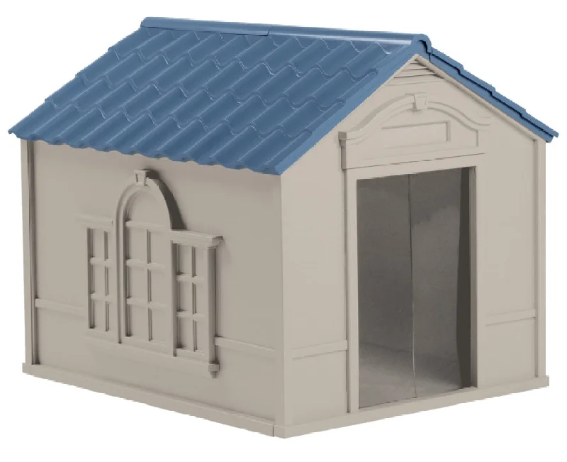 Airtight pet treat container-Suncast DH350 Dog House, Taupe, Large