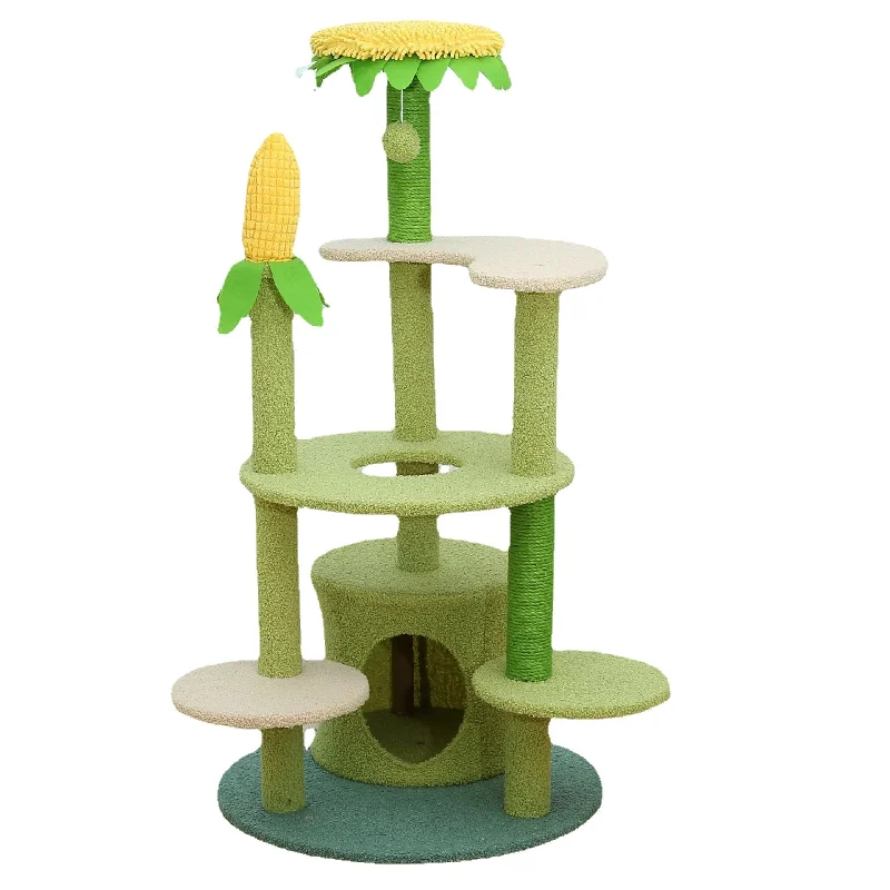 Raised cat water tray-Sunflower and corn L size cat tree