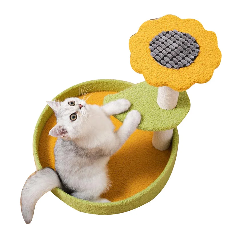 Glow dog walking leash-Sunflower cat tree with nest