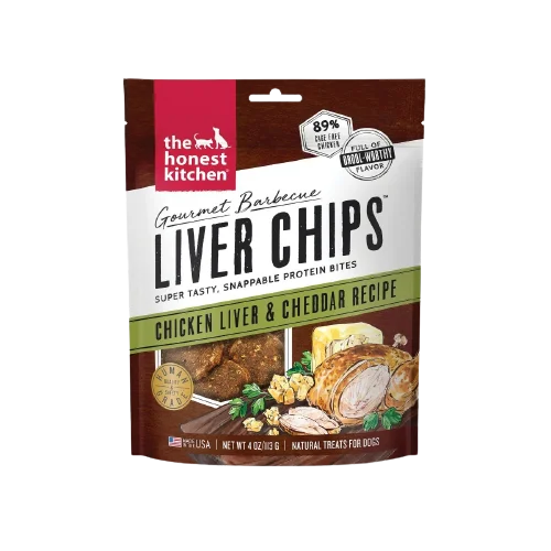 High-pitched dog training whistle-The Honest Kitchen Gourmet Barbecue Liver Chips - Chicken Liver & Cheddar Recipe