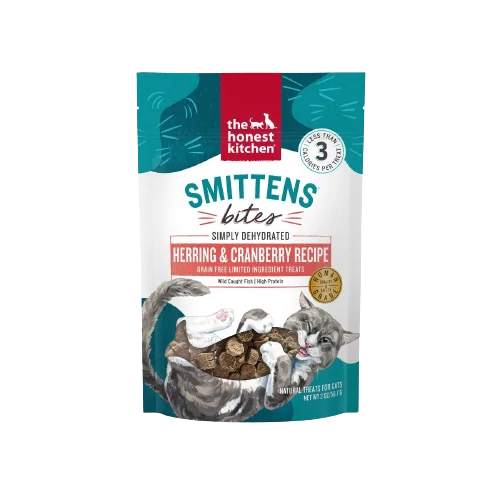 Wooden rabbit chew block-The Honest Kitchen Smittens: Round Herring & Cranberry Treats