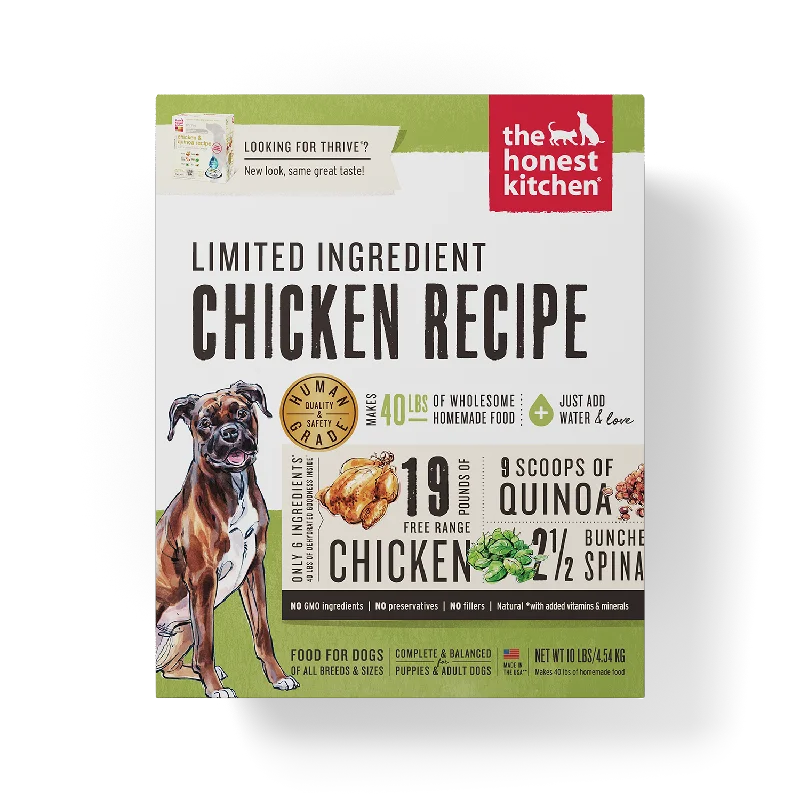 Herbal pet joint chews-The Honest Kitchen Limited Ingredient Chicken Recipe Dehydrated Dog Food