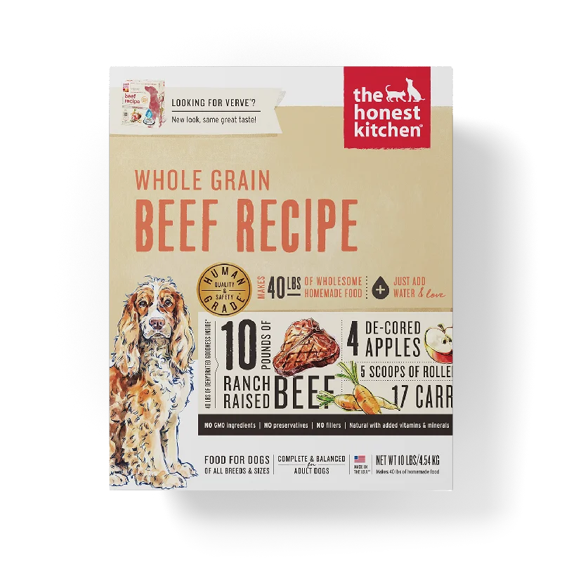 Grain-free pet dental sticks-The Honest Kitchen Dehydrated Whole Grain Beef