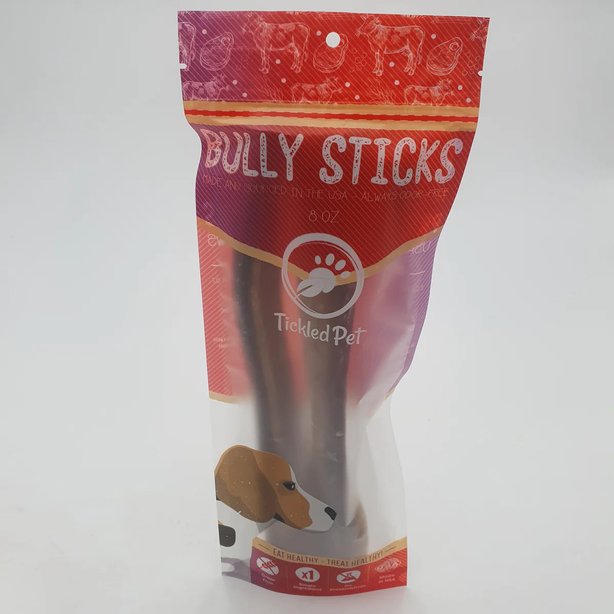 Foraging rabbit play mat-Tickled Pet Natural Bully Stick 12 in. Dog Chews