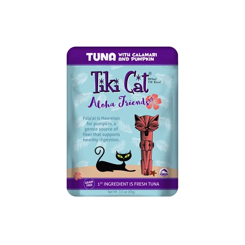 Non-slip pet paw socks-Tiki Cat Aloha Friends Tuna with Calamari & Pumpkin Canned Cat Food