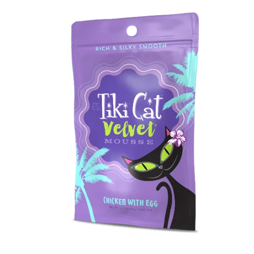 Quick-dry pet bathrobe-Tiki Cat Velvet Mousse Chicken with Egg Pouch Cat Food