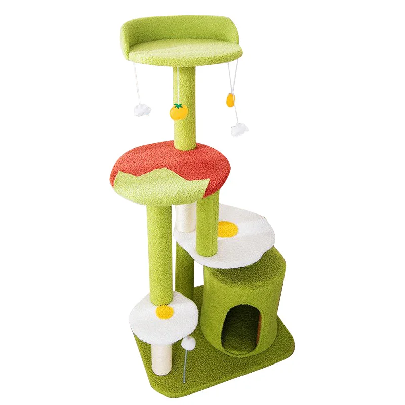 Breathable pet boot socks-Tomato and egg theme cat tree