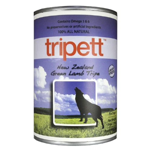 Recycled dog waste bags-Tripett New Zealand Green  Lamb Tripe Canned Dog Food