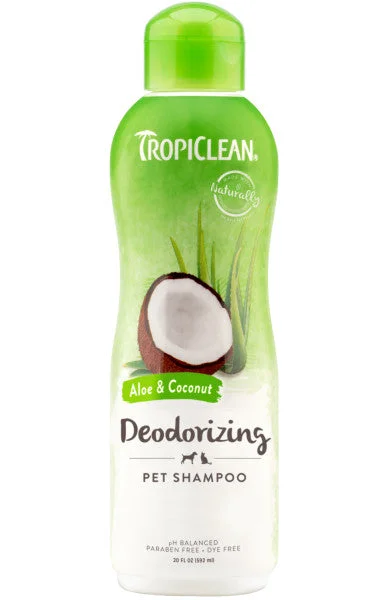 Stone-textured reptile dish-TropiClean Aloe & Coconut Deodorizing Shampoo for Pets (20 oz)