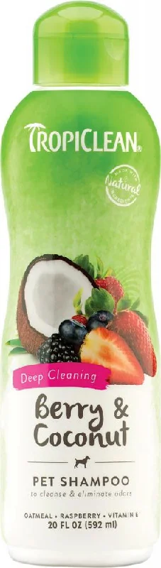 Portable pet hydration bottle-TropiClean Berry & Coconut Deep Cleansing Shampoo for Pets