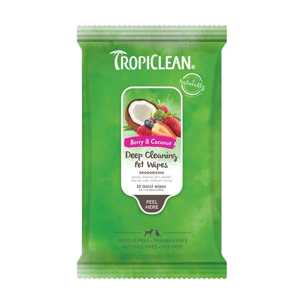 Buckled dog car seat-TropiClean Deep Cleaning Pet Wipes