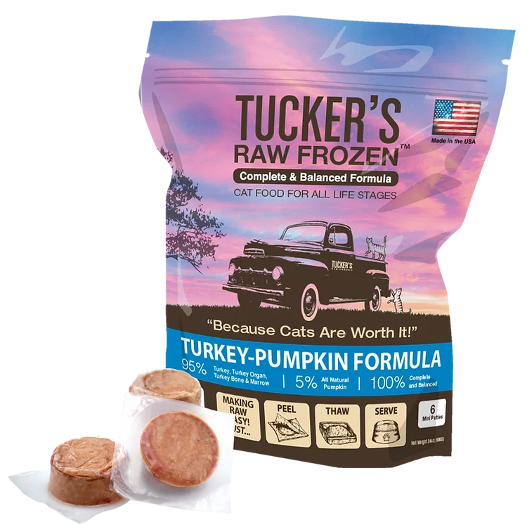 Portable pet water flask-Tucker's Turkey-Pumpkin Raw Frozen Cat Food