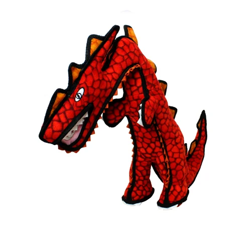 Herbal pet toothpaste gel-Tuffy Dinosaur Destructosaurus Durable Dog Toy (Red 28 in)