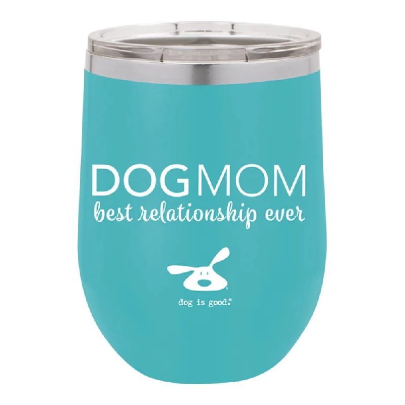 Zippered pet travel carrier-Dog Is Good Stainless Steel Wine Shaped Tumbler, Dog Mom, 12 oz