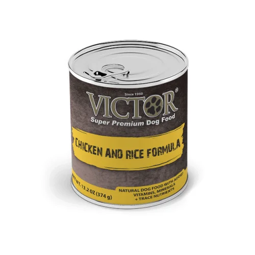 Raised cat water tray-Victor Chicken and Rice Pate Canned Dog Food