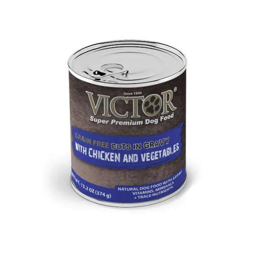 Sliding dog treat puzzle-Victor Grain Free Chicken and Vegetables Stew Canned Dog Food