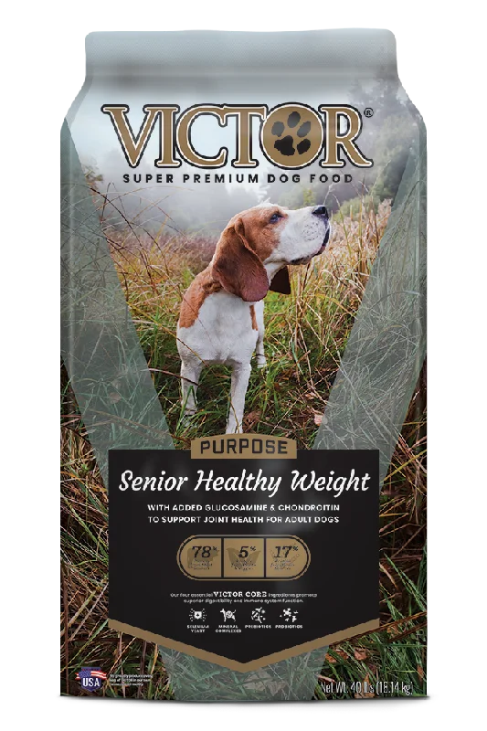 Ceramic pet food bowl-Victor Purpose Senior Healthy Weight Dog Food