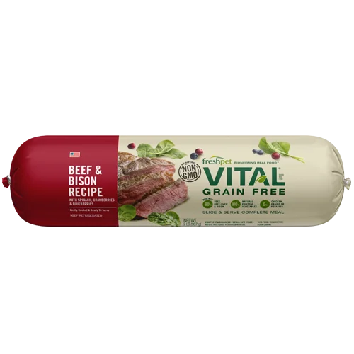 Pet-safe floor polish-VITAL® Freshpet Grain Free Beef & Bison Recipe with Spinach, Cranberries & Blueberries