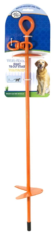 Biodegradable pet poop bags-Walk-About Dog Tie Out Stake, Orange, 28"