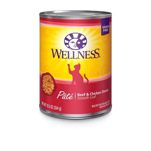 Grain-free cat dental bites-Wellness Beef & Chicken Cat Cans