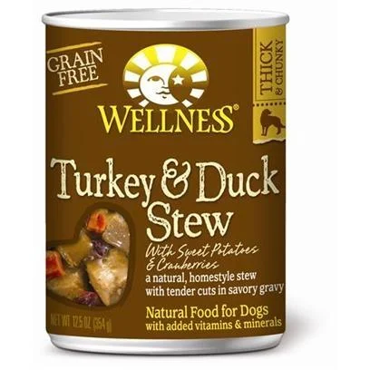 Portable dog agility cone-Wellness Grain Free Natural Turkey and Duck Stew with Sweet Potato and Cranberries Wet Canned Dog Food