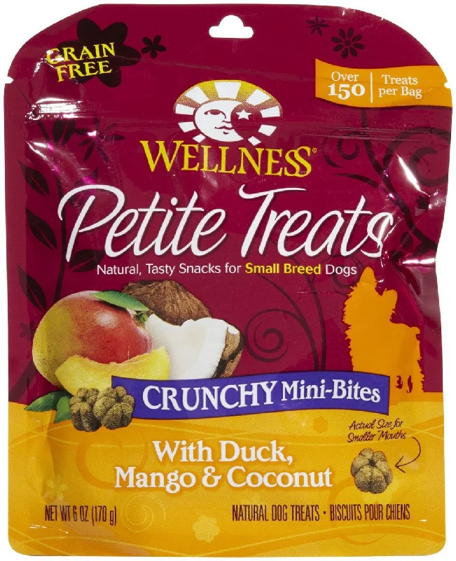 Rolling hamster play sphere-Wellness Grain-Free Petite Treats Crunchy Mini-Bites Duck Mango & Coconut Dog Treats