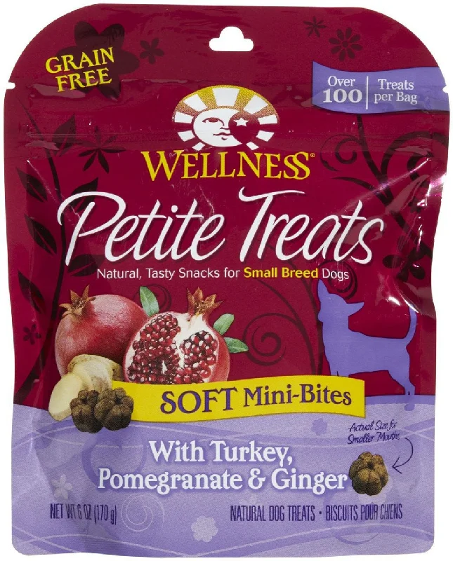 Lavender-scented pet collar-Wellness Grain-Free Petite Treats Soft Mini-Bites Turkey Pomegranate & Ginger Dog Treats