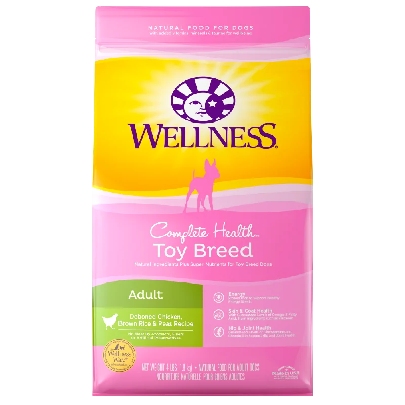 Quiet pet training whistle-Wellness Toy Breed Complete Health Adult Deboned Chicken, Brown Rice & Peas Recipe Dry Dog Food