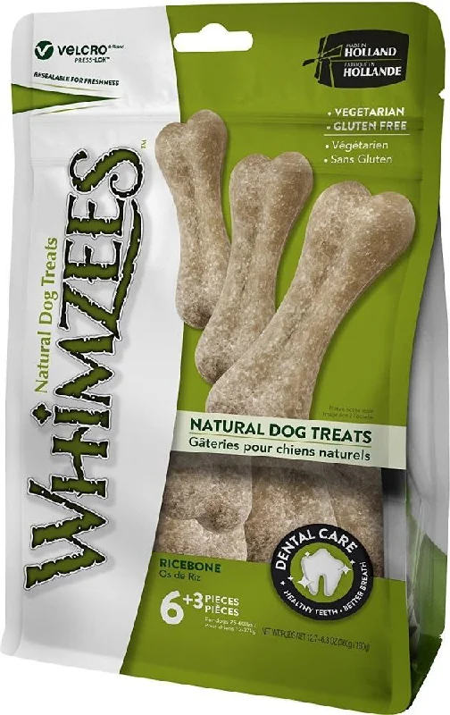 Mesh-lined pet stroller-Whimzees Rice Bone Dental Chew Dog Treats