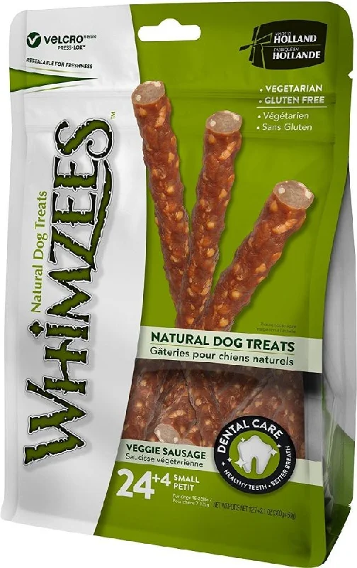 Secure dog car harness-Whimzees Veggie Sausage Dental Chew Dog Treats