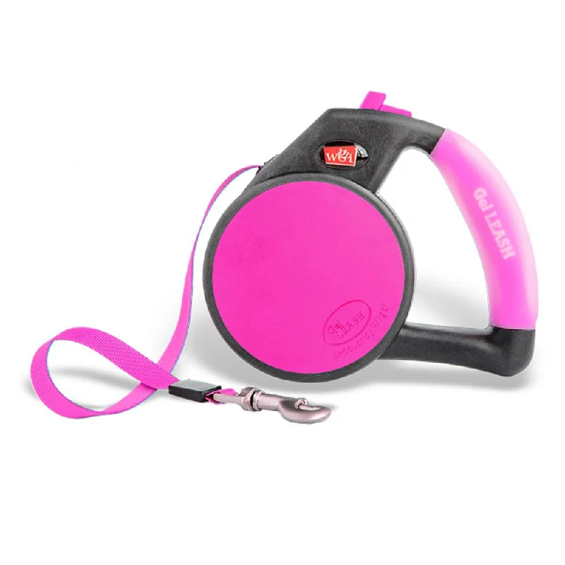 Ceramic hamster water dish-Wigzi Retractable Dog Leash - Gel Handle Pink Small